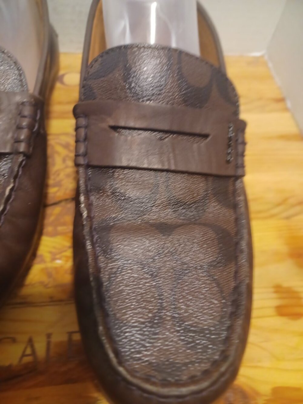 Coach Mott Driover Mahogany Signature PVC Loafer Shoes Mens Size 8D - Picture 3 of 7
